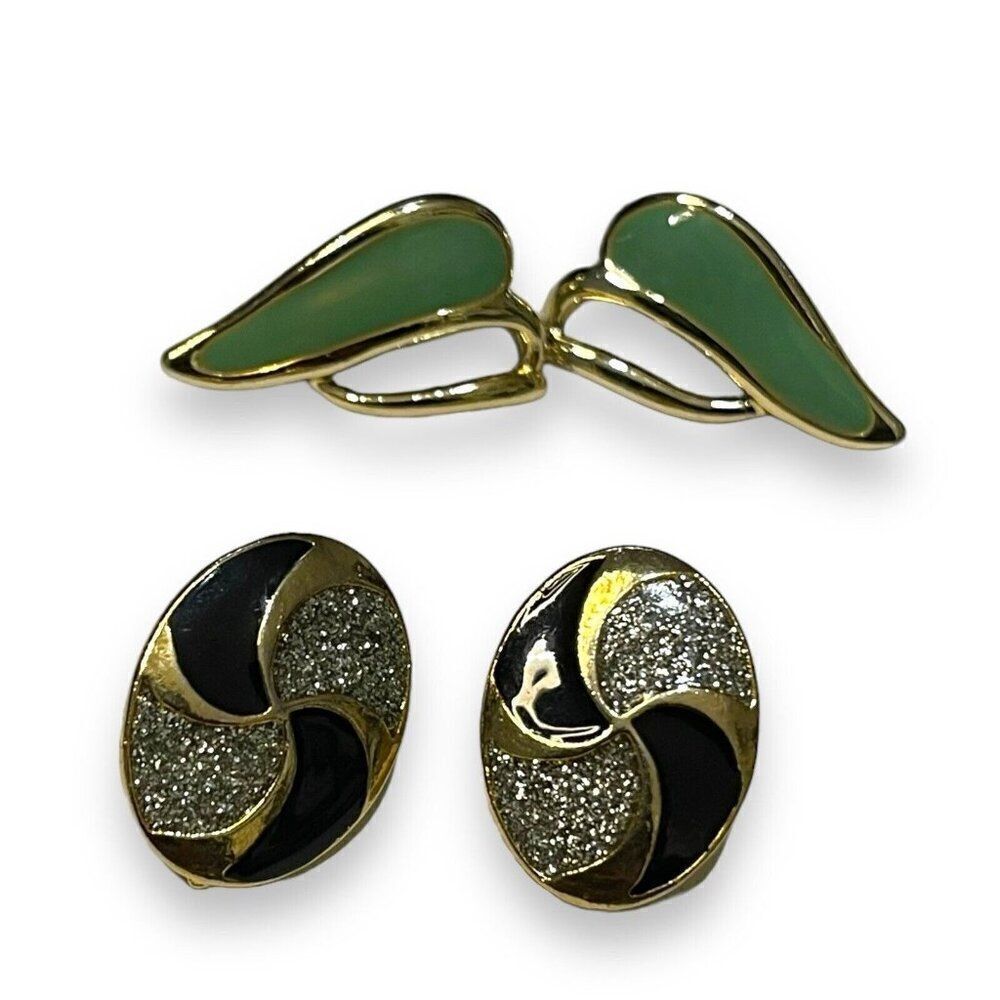Oversized Stud Earrings Women's Jewelry Lot Multicolor Missing Backs Glam Retro
